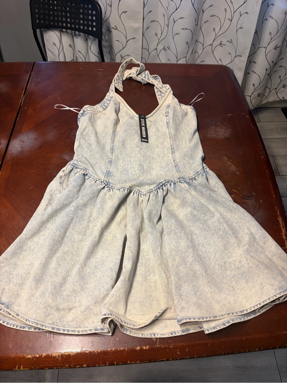 Steve Madden Yala Dress Denim Mini Dress Blue Medium size 8